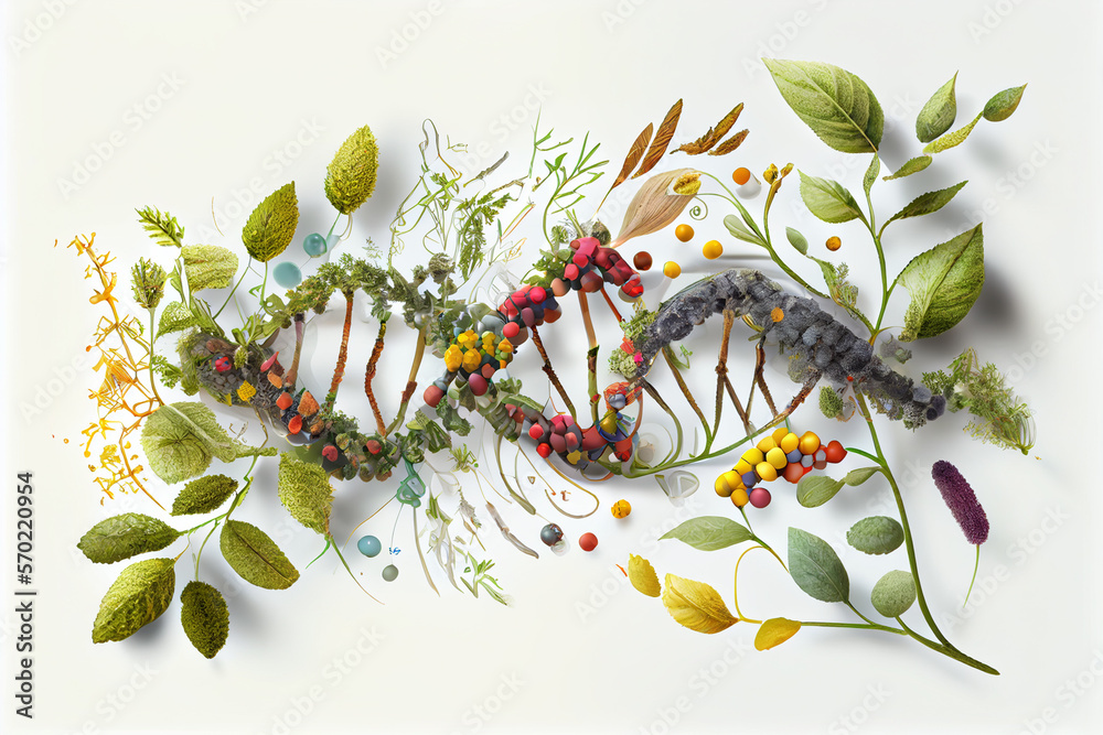 Obraz premium DNA plant concept created with Generative Ai