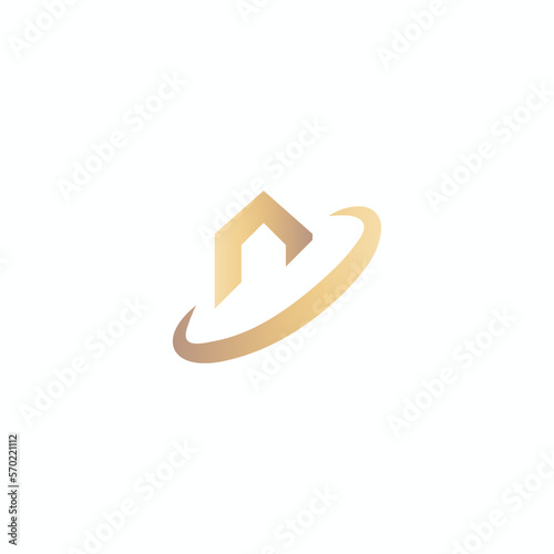 gold lunar home logo design vector ideas with gradient, modern and elegant styles for business real estate and hotel 