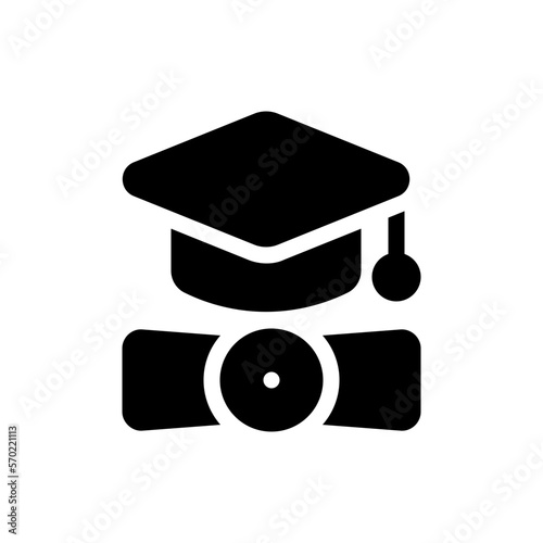 mortarboard glyph icon