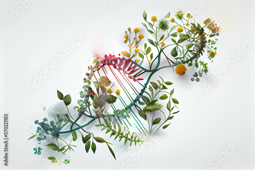 DNA plant concept created with Generative Ai