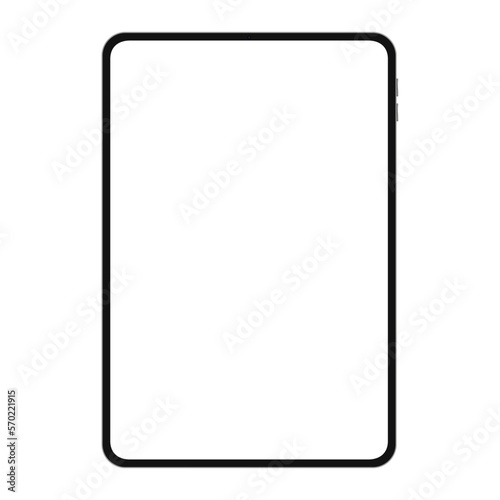 Black Tablet Computer Mockup with Blank Screen, Front View stock illustration. Stock royalty free. Vector.