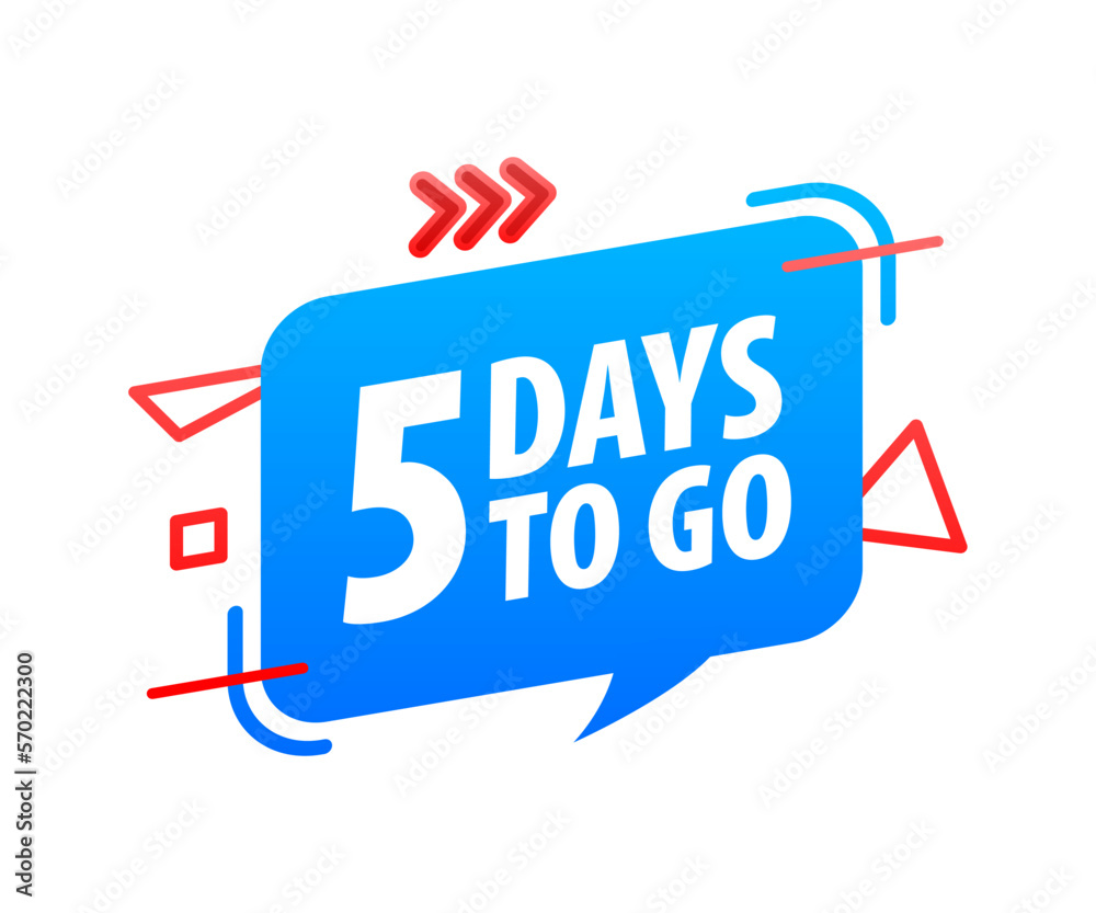5 Days to go icon. Days Left Badges. Offer countdown date number. Timer ...
