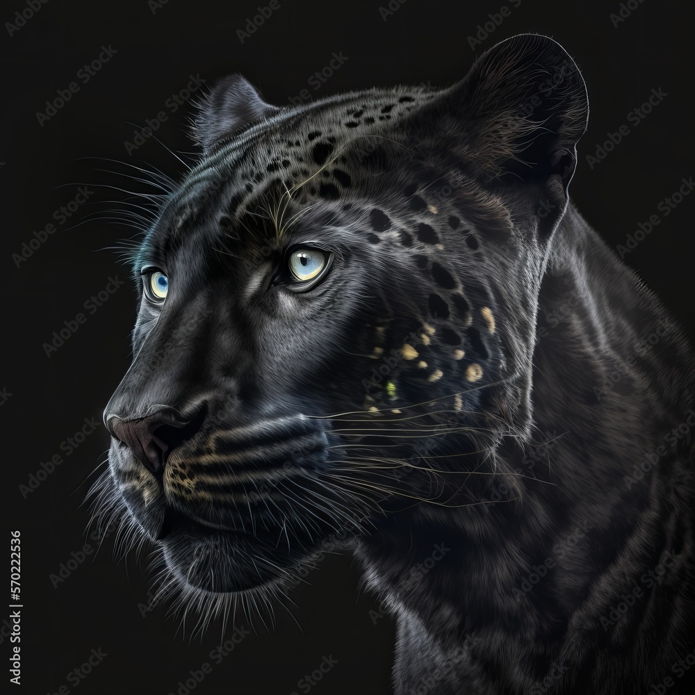 black panther with a black background Generative AI