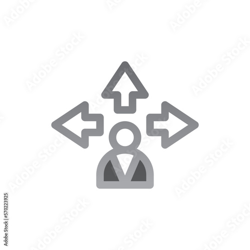 decision making two tone gradient icon