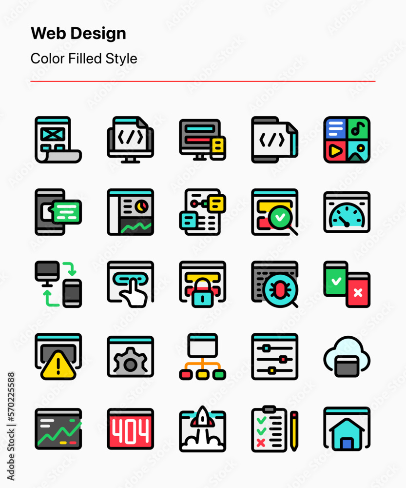 Customizable set of web design icons covering elements of design processes, content management, and maintenance. Perfect for app and web interfaces, product or service catalogs, presentations, etc Customizable set of web design icons covering elements of design processes, content management, and maintenance. Perfect for app and web interfaces, product or service catalogs, presentations, etc