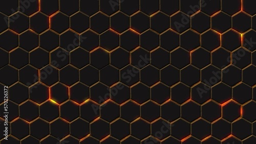 Video background. Animation of hexagons. 