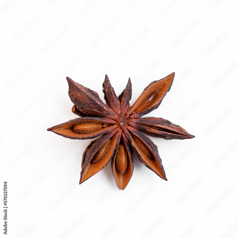 star anise flower on white background star anise flower on white background