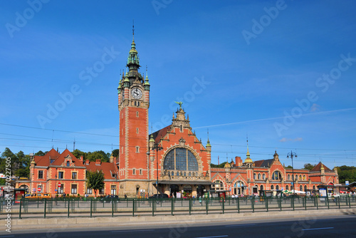 The main railway station in Gdansk, Pomeranian Voivodeship, Poland.