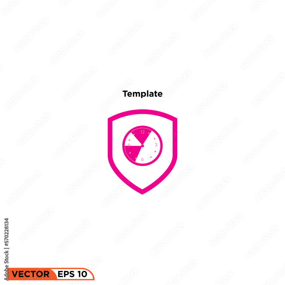 Icon vector graphic of hour shield Icon vector graphic of hour shield