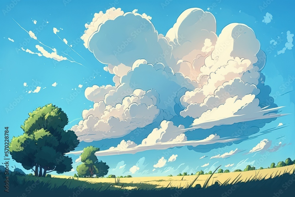 Fototapeta premium cloudy but otherwise cloudless sky. Generative AI