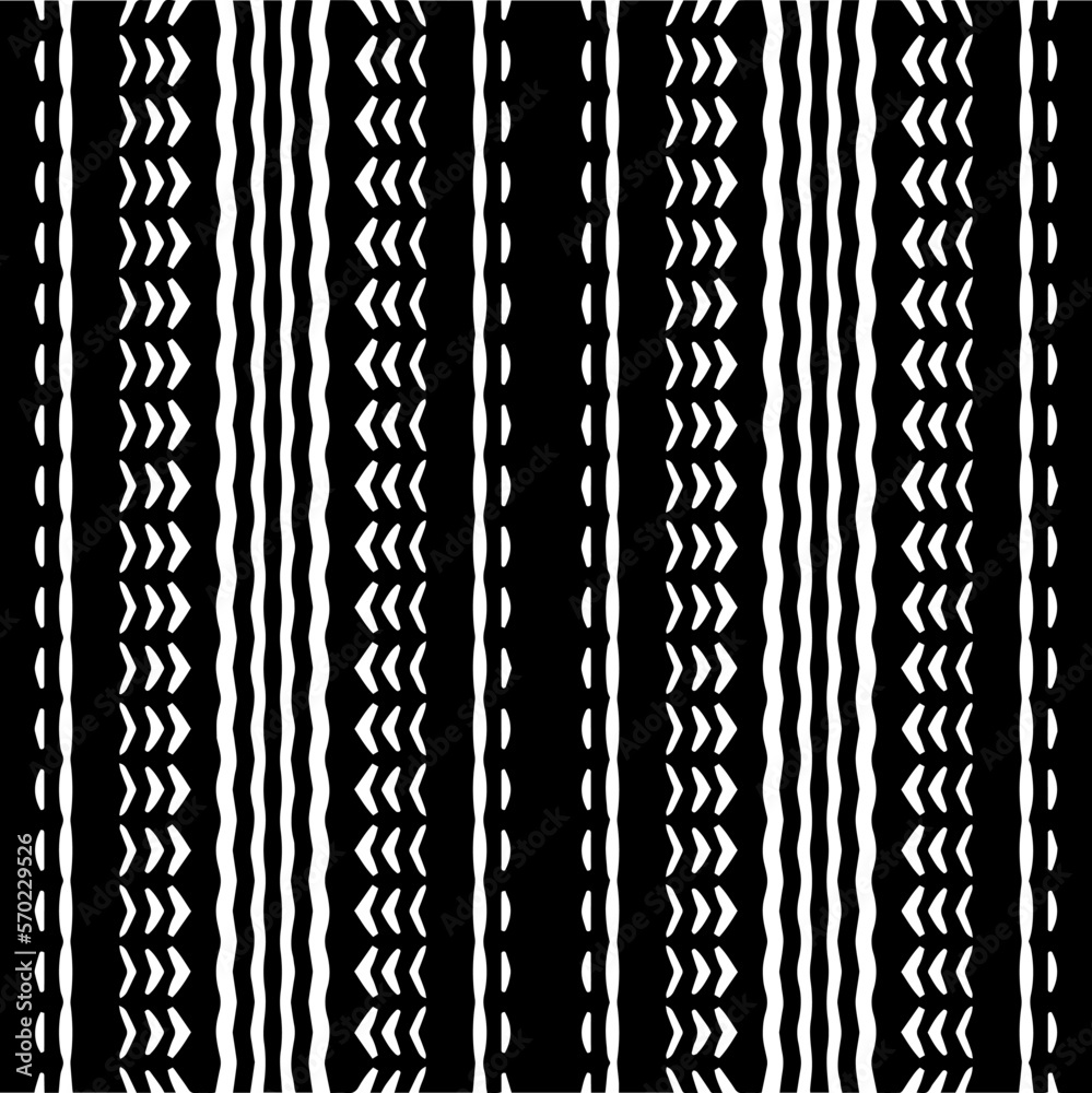 Vector geometric ornament in ethnic style. Seamless pattern with abstract shapes,Black and white color. Repeating pattern for decor, textile and fabric.
Vector geometric ornament in ethnic style. Seamless pattern with abstract shapes,Black and white color. Repeating pattern for decor, textile and fabric.