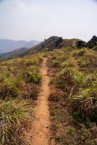 beautiful view of Western ghats mountain range seen from Devarmane Peak, Karnataka, India.