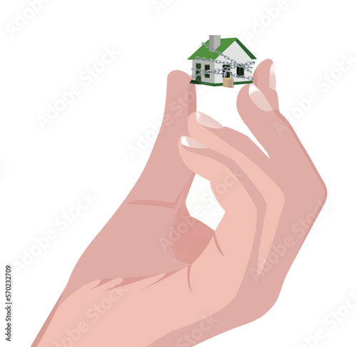 house safely locked with padlock-