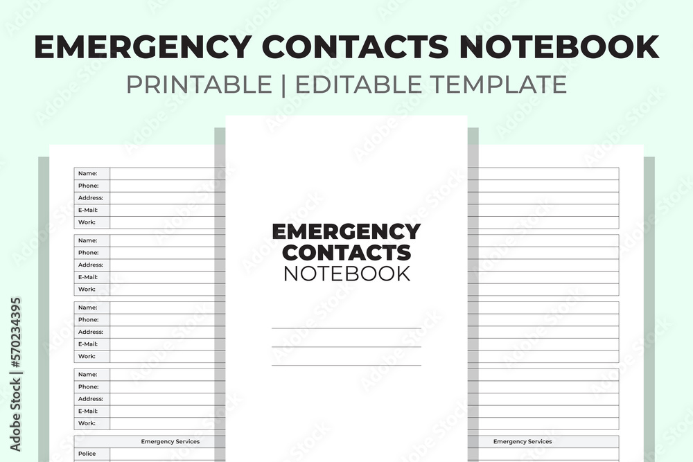 Emergency Contacts Notebook Emergency Contacts Notebook