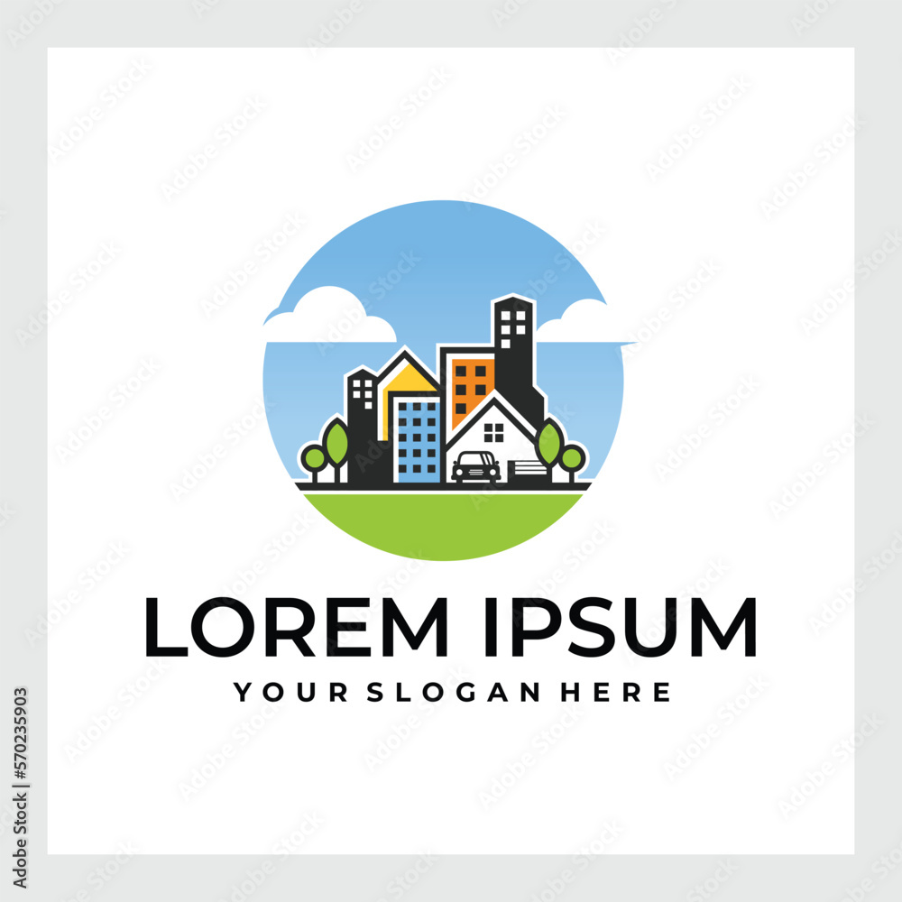 Naklejka premium Wild nature real estate simple home vector logo icon