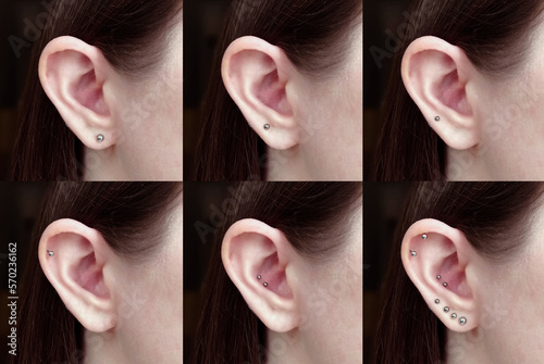 ear piercings photos.Helix piercing.Ear rings