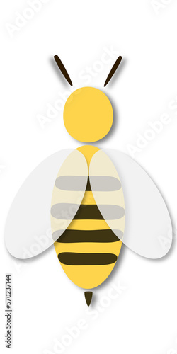 illustrazione co insetto ape su sfondo trasparente photo
