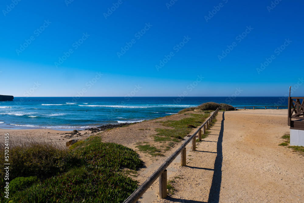 Peaceful and beautiful coast of Portugal. Deserted beaches.