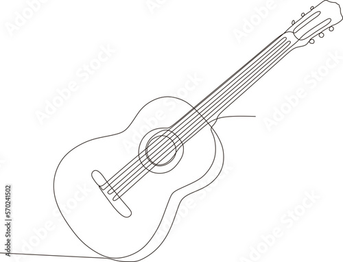 acoustic guitar continuous line drawing,vector illustration