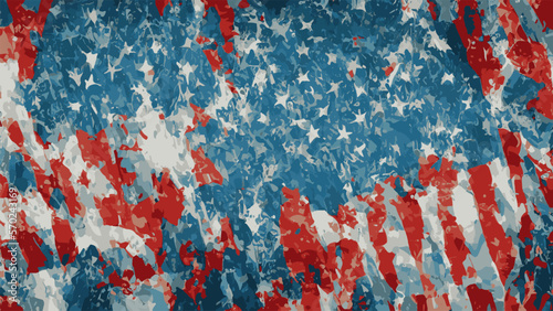 Elegant color abstract american flag background mix pattern