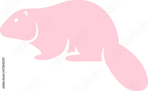 Beaver shape flat icon Cartoon animal silhouette