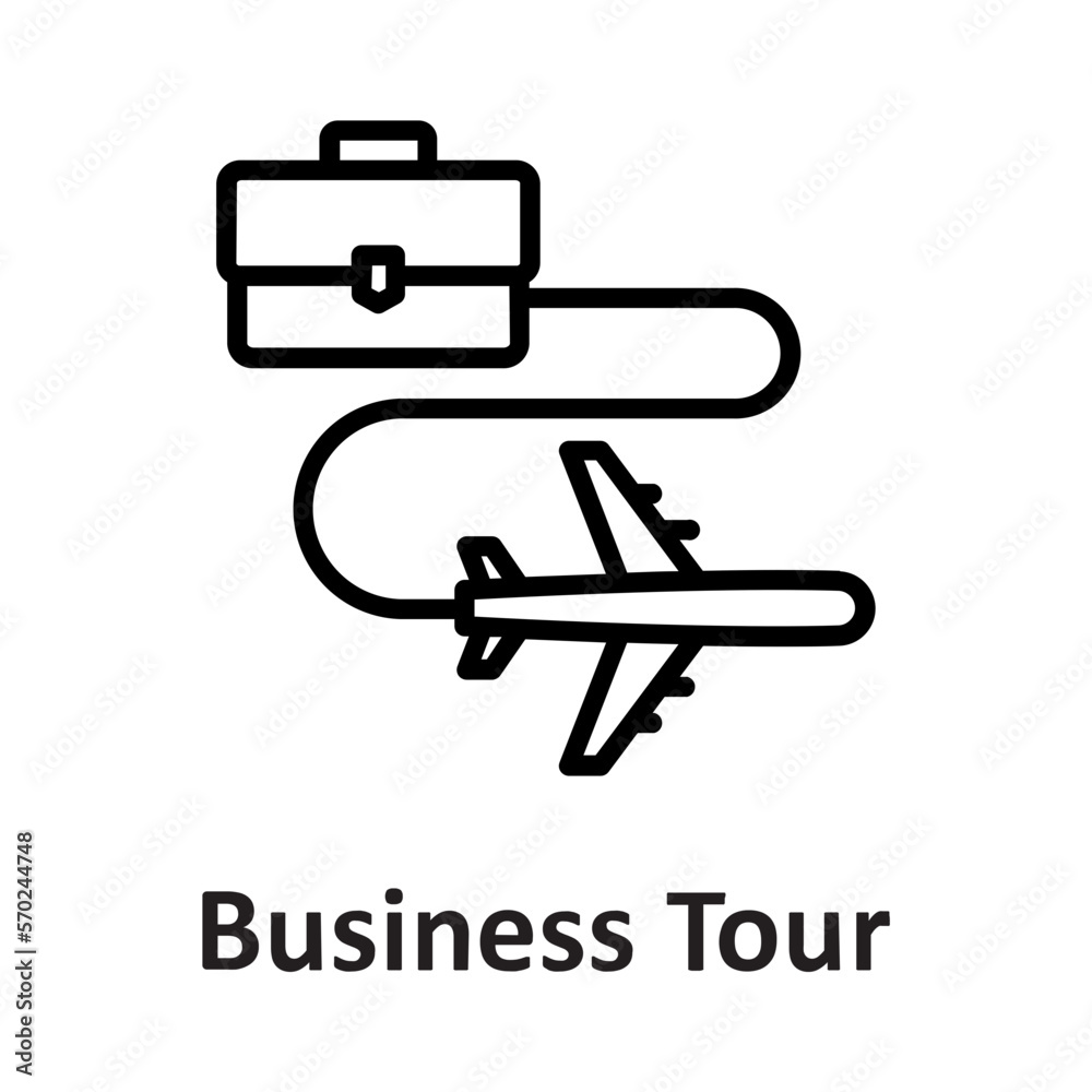 Airplane, business tour Vector Icon which can easily modify or edit
