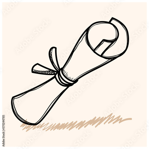 certificate roll doodle