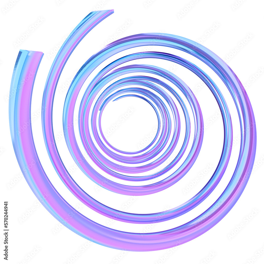 3D holographic spiral shape. transparent background 3D holographic spiral shape. transparent background
