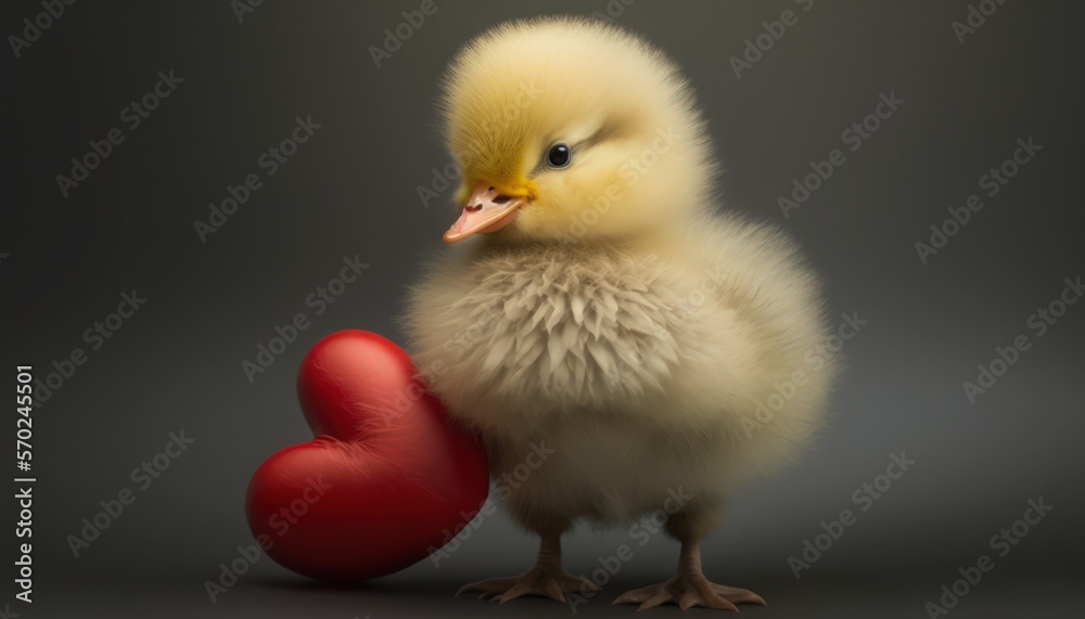 Valentine's Day Fluffy Chick with Balloon Valentine's Day Fluffy Chick with Balloon