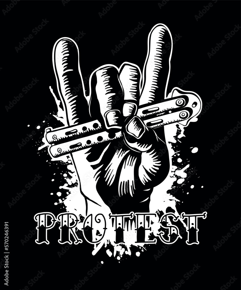 custom made wallpaper toronto digitalProtest hand with knife