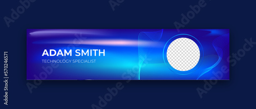 LinkedIn Cover Design with futuristic technological lines. soft light color on dark blue-gray background. 