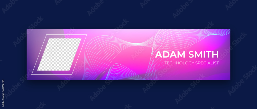LinkedIn Cover Design with futuristic technological lines. soft light color on dark blue-gray background. 