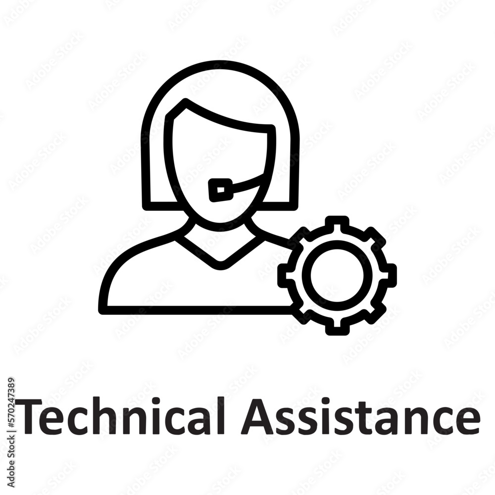 technical assistance  Vector Icon

