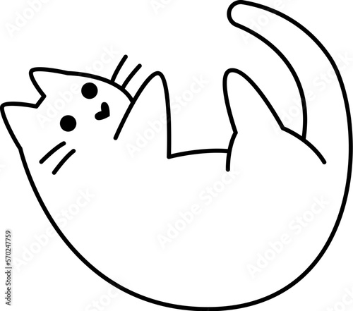 Cute playful kitten line icon art Small cat