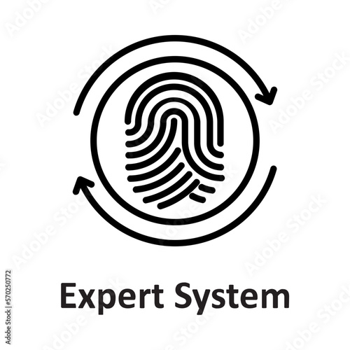 Expert system, fingerprint Vector Icon
