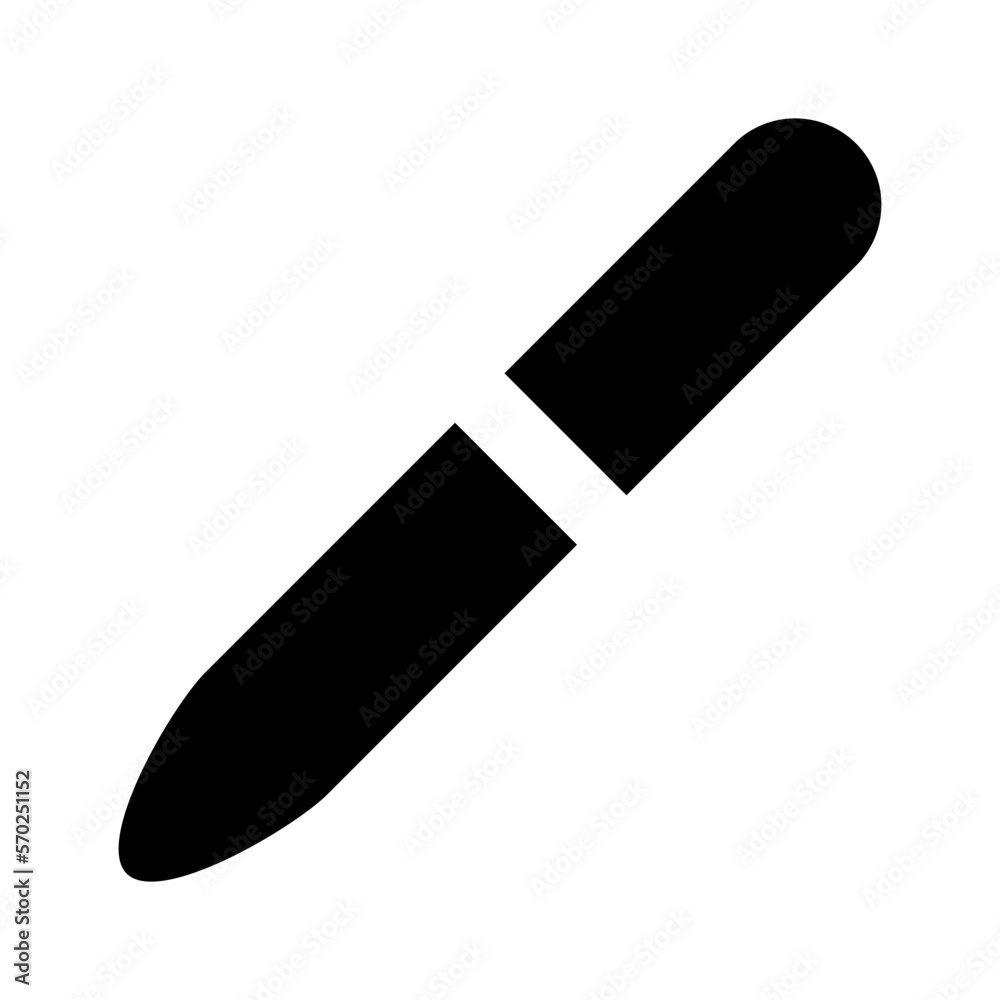 Pen or pencil icon. Device for creativity, drawing and writing. Modern black icon vector isolated on white background. Pen or pencil icon. Device for creativity, drawing and writing. Modern black icon vector isolated on white background.