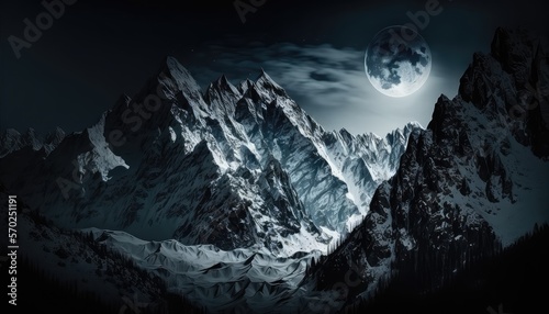 breathtaking moon landscape background. Generative AI
