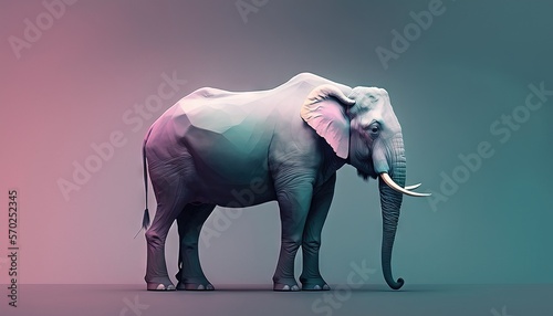  Elephant animal abstract wallpaper in pastel colors generative ai © Roman