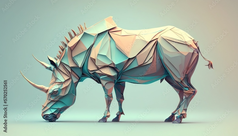 Rhinoceros animal abstract wallpaper in pastel colors generative ai Rhinoceros animal abstract wallpaper in pastel colors generative ai