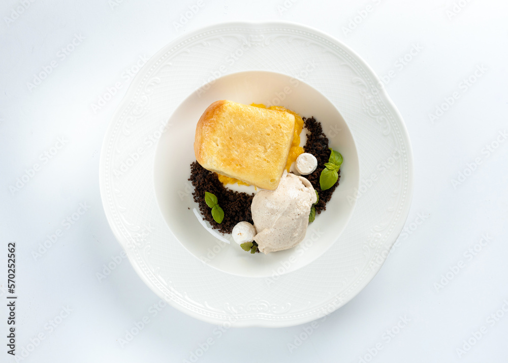 rum baba with ice cream rum baba with ice cream