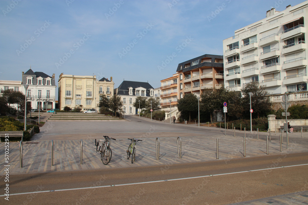 square and buildings in les sables-d'olonne in vendée (france)