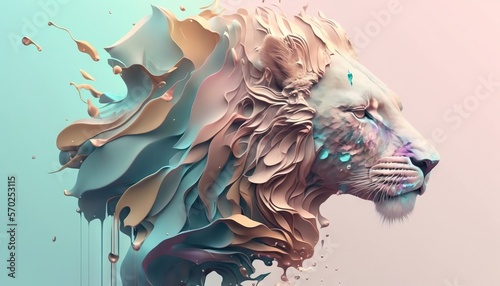 Fototapeta Naklejka Na Ścianę i Meble -   animal abstract wallpaper in pastel colors generative ai