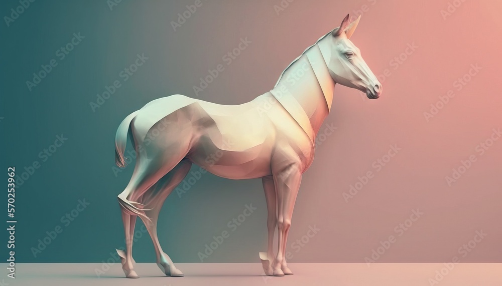 Obraz premium Donkey animal abstract wallpaper in pastel colors generative ai 