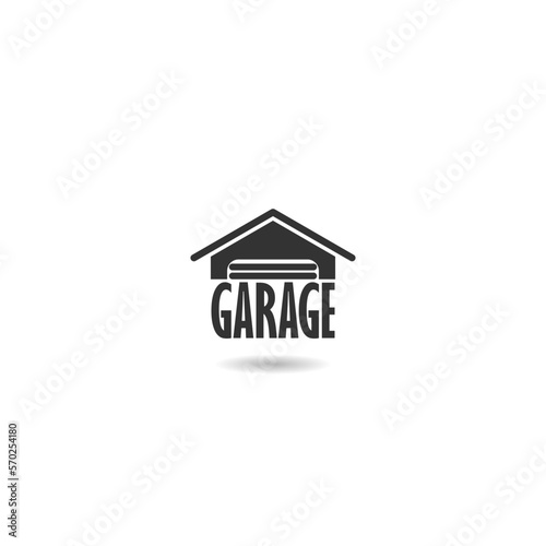 Car garage door icon with shadow