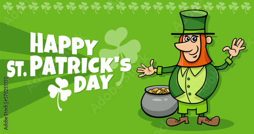 Saint Patrick Day design with cartoon Leprechaun character