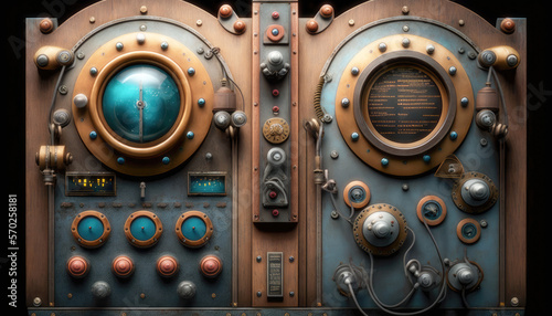 Vintage Equipment Control Panel. Generative AI