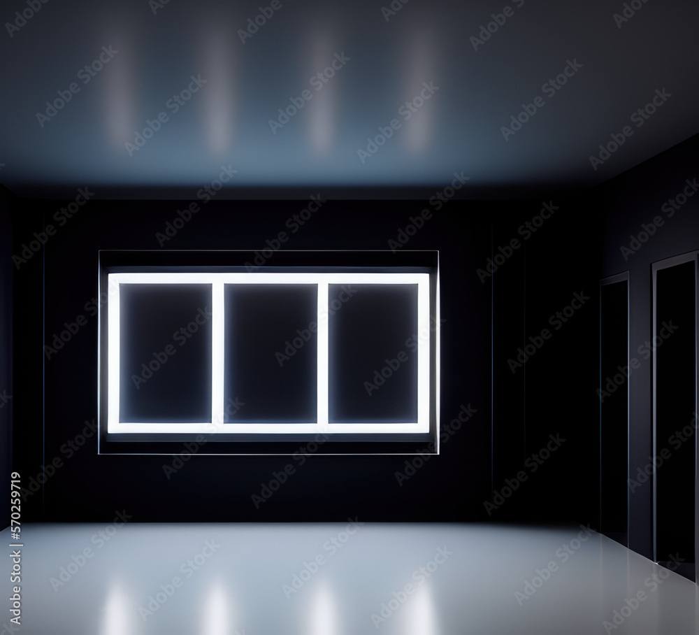 3d rendering illustration of empty room background with leaking natural daylight from window. Ai generated image. 3d rendering illustration of empty room background with leaking natural daylight from window. Ai generated image.