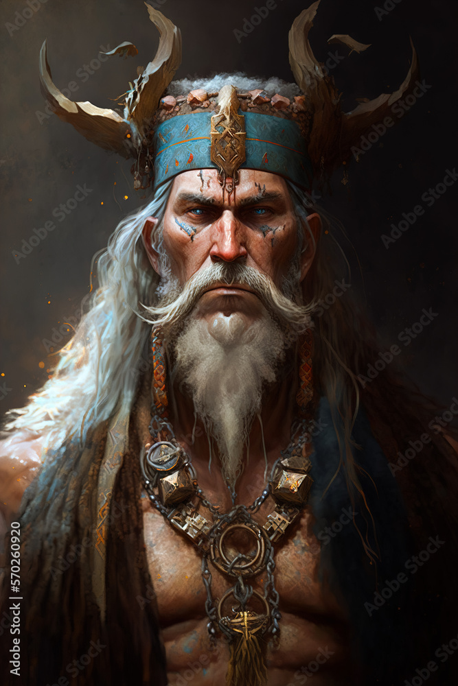 Portrait of Veles the slavic god of the underworld and death ...