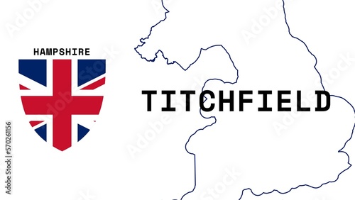 Titchfield: Illustration mit dem Ortsnamen der britischen Stadt Titchfield in der Region Hampshire photo