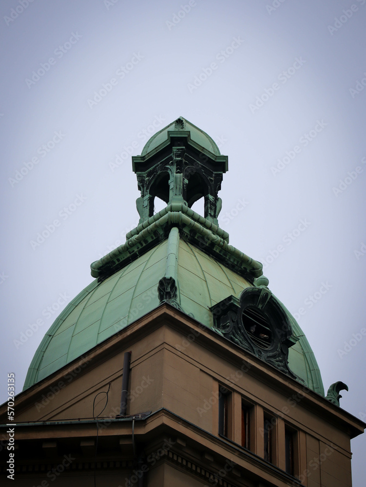 classic and historical building tower in Zagreb Croatia